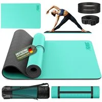 RE:SPORT Gymnastikmatte 183 x 61 x 0,6 cm mit Tragetasche Yogamatte TPE Fitnessmatte (rutschfest), Trainingsmatte mit Tragegurt Fitness Gymnastik Pilates Workout