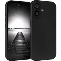 EAZY CASE Handyhülle für Apple iPhone 16 Hülle Silikon 6,1 Zoll, Silikon Schutzhülle mit Kameraschutz kratzfest Back Cover Etui Schwarz