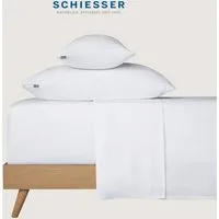 Schiesser Bettlaken Smoothy aus glatter Baumwolle in klassischer, hotelinspirierter Optik, Renforcé, Gummizug: ohne, (1 Stück), Oeko-Tex® zertifiziert