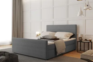 Boxspringbett Schlafzimmerbett CARO 160x200cm Stoff Scala Grau