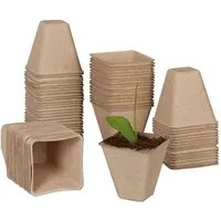 relaxdays Anzuchttopf Anzuchttöpfe eckig 80er Set 8cm