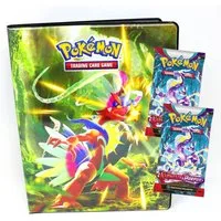 POKÉMON Sammelkarte Pokemon Sammelkarten Karmesin & Purpur Karten - Deutsch - 1 Mappe + 2, Karmesin & Purpur Sammelkarten - 1 Mappe + 2 Booster