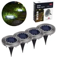 Maclean LED Gartenleuchte MCE318, LED Solar Bodenleuchten mit Erdspieß
