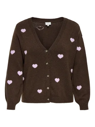 ONLY CARMAKOMA - CARRICA LS DETAIL V CARDI KNT Coffee Bean - Gr. - 48