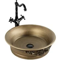wohnwerk.idee Aufsatzwaschbecken Waschbecken Retro Vintage Antik Bronze Betty