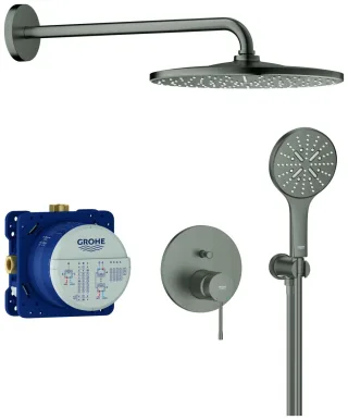 GROHE Unterputz-Duschsystem Essence 25287 2 WU KB RSH Mono 310 hard graphite gebürstet, 25287AL0 25287AL0