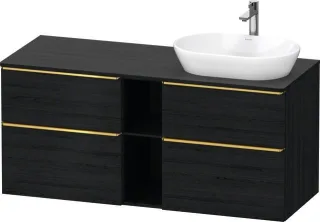 Duravit D-Neo Konsolenwaschtischunterbau wandhängend Eiche Schwarz Matt 1400x550x664 mm - DE4970R341 DE4970R34160000