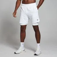 MP Herren 2-in-1-Trainingsshorts — Weiß - XXL