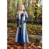 Battle Merchant Burgfräulein-Kostüm Kinder Fantasy-Mittelalterkleid blau, langarm "Eleanor"