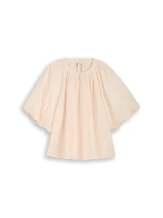 Denim Tom Tailor - Bluse mit Streifenmuster white apricot irregular stripe - Gr. - M