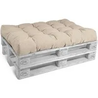 Beautissu Palettenkissen Sitzkissen Palettenkissen Outdoor Eco Style, 120x80cm, Beige, 120x80 cm – Gepolsterte Auflagen für Paletten Palettensofa