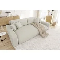 S-Style Möbel Schlafsofa Emma mit Bettkasten in Cord-Stoff
