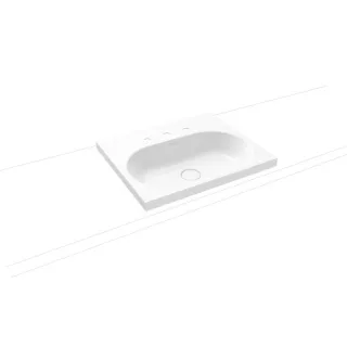 Kaldewei Centro Aufsatzwaschtisch 902806033001 3055, 60x50x4cm, weiss, Perl-Effekt, 3 Hahnlöcher