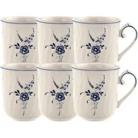 Villeroy & Boch Becher Alt Luxemburg Becher mit Henkel 0,29l Set6, Premium Porcelain