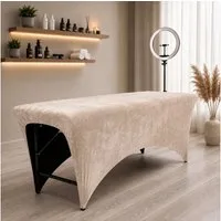 STM Company Massageliege Verlängerter Liegenbezug aus Velours für Kosmetikliege & Massageliege (Elastischer Spannbezug mit Fußaussparung), 180x60 cm/ 190x70 cm
