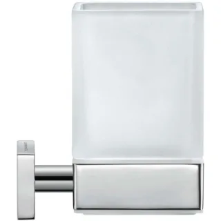 Duravit Karree Glashalter 0099511000 7 x 10 cm, Glas weiß matt, Halter chrom
