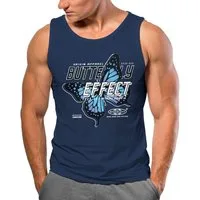 Neverless Tanktop Herren Tank-Top Bedruckt Schriftzug Butterfly Effect Schmetterling mit Print