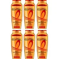 L'ORÉAL PARIS Haarshampoo L'Oréal Paris Elvital Anti-Haarbruch Shampoo, Packung, 6-tlg., für jeden Haartyp, stärkt das Haar, glättet Haaroberfläche für Glanz.