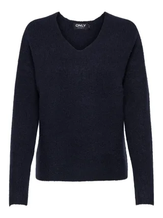 ONLY - ONLCAMILLA V-NECK L/S PULLOVER KNT NOOS Night Sky - Gr. - M