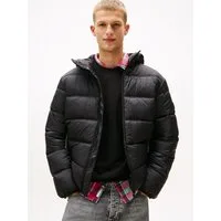 Tommy Jeans Steppjacke HOODED LOGO PUFFER Winterjacke Steppjacke W Regular fit mit Rundhalsausschnitt