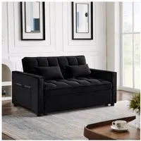HTI-Living Sofa Sofa mit Schlaffunktion Schwarz, Stück 1 Teile