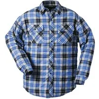 Craftland Thermohemd Flanellhemd Holzfällerhemd Arbeitshemd blau kariert modisches, warmhaltendes Arbeitshemd