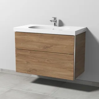 Sanipa 3way Waschtischunterbau zu Geberit Acanto Waschtisch mit 2 Auszügen, Eiche-Kansas BR41859