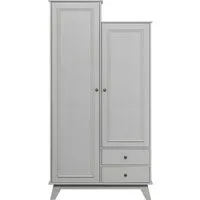 WOOOD Garderobenschrank Lily mit FSC® Massivkiefer und asymmetrischer Höhe B98 x T41 x H190 cm Mit Metallknöpfen Tragkraft 10 kg pro boden wasserbasierter Schutzlack