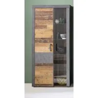 Home affaire Vitrine Ilana moderner Industrial Style - Beleuchtung optional - B/T/H 87/34/189 cm