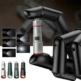 300LM Powerful EDC LED Keychain Flashlight With Battery Rechargeable Mini Torch Portable Work Light with Magnet Back Cli