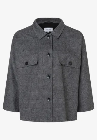 MORE & MORE - karierte Blazerjacke schwarz - Gr. - 38