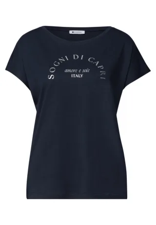 Street One - T-Shirt mit Frontprint blau - Gr. - 36