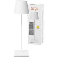 SIGOR LED Tischleuchte Akku-Tischleuchte, Dimmbar, LED fest integriert, Warmweiß