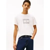 Tommy Jeans T-Shirt TJM CENTER FLAG mit Stempel-Logo, regular fit, Rundhals
