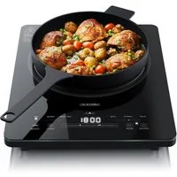 Arendo Induktions-Kochfeld Einzelkochplatte, Mobile 2200W Induktionsplatte, Timer, Sensor-Touch & Kindersicherung