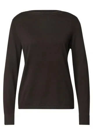 Street One - Pullover mit U-Boot-Ausschnitt braun - Gr. - 34