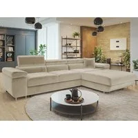 MIRJAN24 Ecksofa Torezio Mini, mit Bettkasten und Schlaffunktion, Einstellbare Kopfstützen, 280x170x70-90 cm