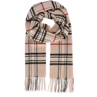 Halsüberkopf Accessoires - Cashmink Schal Karo 30x180cm beige - Gr. - OS