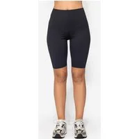 SASSYCLASSY Shorts High Waist Radlerhose Damen Sport mit Taillenbund Atmungsaktive Shorts Elastische Sportshorts Leo Print Schwarz