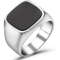 Tony Fein Siegelring Siegelring Onyx Stein 925er Silber, Made in Italy für Herren