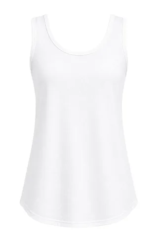 Lässiges U-Hals Baumwollmischung Tanktop
