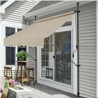 pro.tec Klemmmarkise »Stem« ohne Bohren Stahlgestell 200x120x220-309 cm Sandfarben