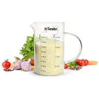 Sendez Messbecher 1L aus Borosikatglass Messkanne Dosierhilfe Messbehälter, Glas