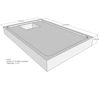 Neuesbad Wannenträger für Bette superflach 120x80x3,5 SD22053