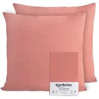 Komfortec Kissenbezug 100% Baumwolle, 150 g/m², (2 Stück), 40 x 40 cm, Kissenhülle, Superweicher Premium Jersey Kopfkissenbezug