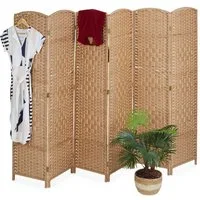 relaxdays Paravent 6 teilig in Natur