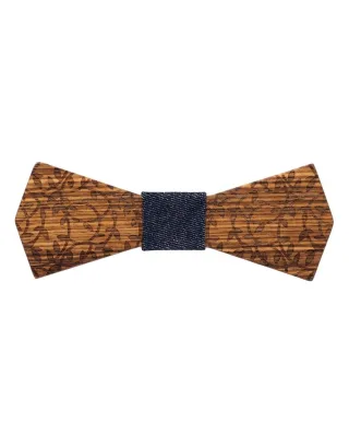 mr. célestin - Fliege aus Holz Milano - Zebra blau/braun - Gr. - OS