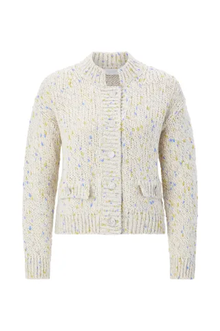 Rich & Royal - Boxy Neps Yarn Cardigan urban lime - Gr. - S