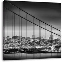 Pixxprint Leinwandbild San Francisco Skyline, San Francisco Skyline (1 St), Leinwandbild fertig bespannt, inkl. Zackenaufhänger