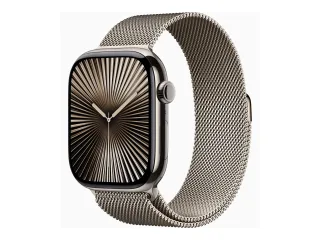 Apple Watch Series 10 (GPS + Cellular) 46mm Titan Natur mit Milanaise-Armband S/M Natur | mc7q4qf/a |